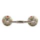 Pea Green Leaf Flower Ceramic Bridge Handle